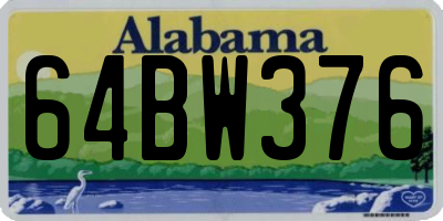 AL license plate 64BW376