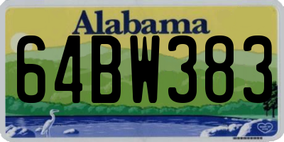 AL license plate 64BW383