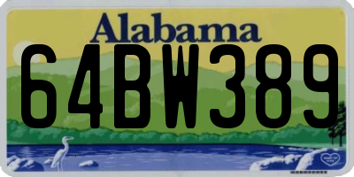 AL license plate 64BW389