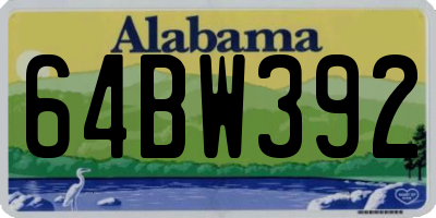 AL license plate 64BW392