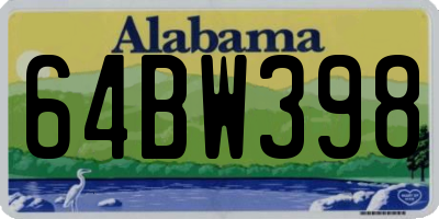 AL license plate 64BW398