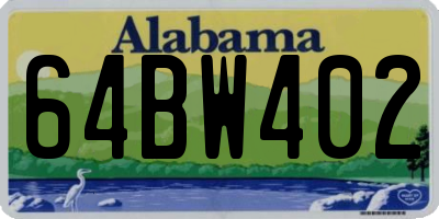 AL license plate 64BW402