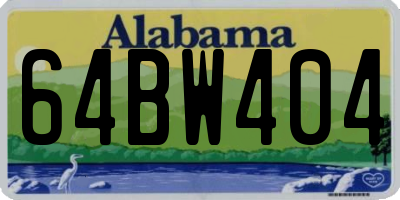 AL license plate 64BW404