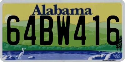 AL license plate 64BW416