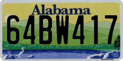 AL license plate 64BW417