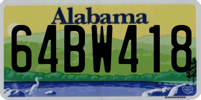 AL license plate 64BW418