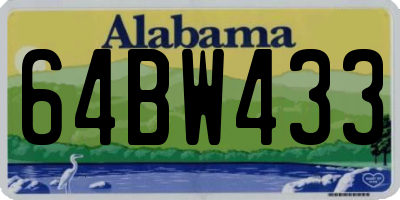 AL license plate 64BW433