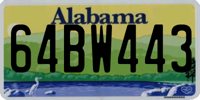 AL license plate 64BW443