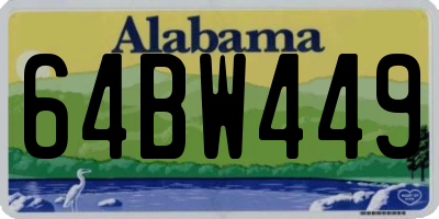 AL license plate 64BW449
