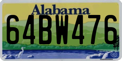 AL license plate 64BW476