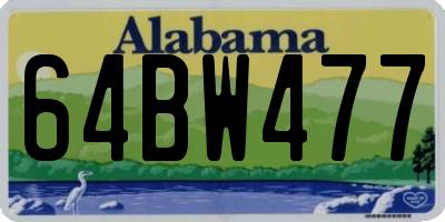 AL license plate 64BW477