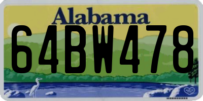 AL license plate 64BW478