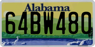 AL license plate 64BW480