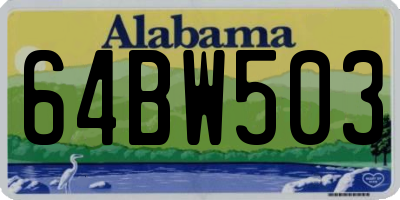 AL license plate 64BW503