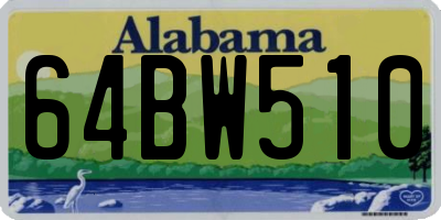 AL license plate 64BW510