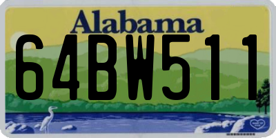 AL license plate 64BW511