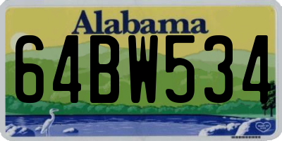 AL license plate 64BW534