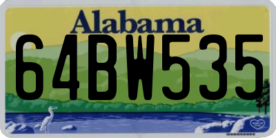 AL license plate 64BW535