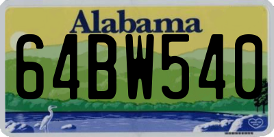 AL license plate 64BW540