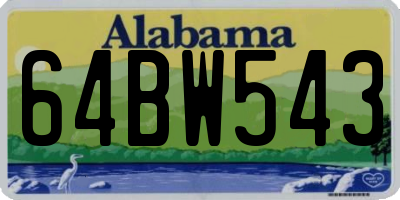 AL license plate 64BW543
