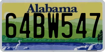 AL license plate 64BW547