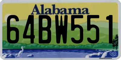AL license plate 64BW551