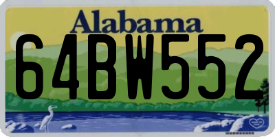 AL license plate 64BW552
