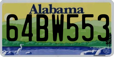 AL license plate 64BW553