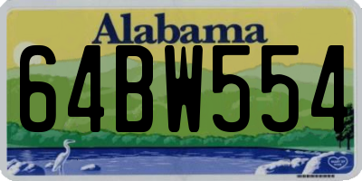 AL license plate 64BW554