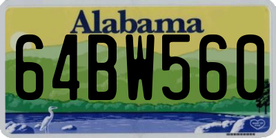 AL license plate 64BW560
