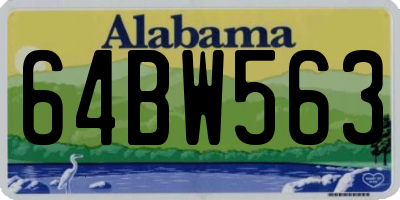 AL license plate 64BW563