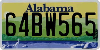 AL license plate 64BW565