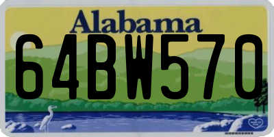 AL license plate 64BW570