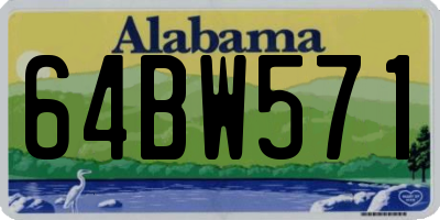 AL license plate 64BW571