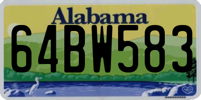 AL license plate 64BW583