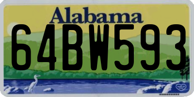 AL license plate 64BW593