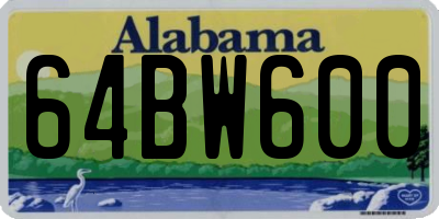 AL license plate 64BW600