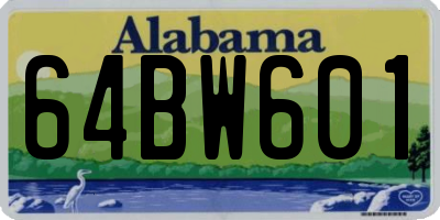 AL license plate 64BW601