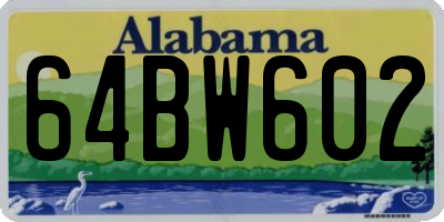 AL license plate 64BW602