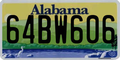 AL license plate 64BW606