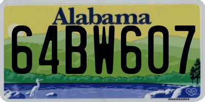 AL license plate 64BW607