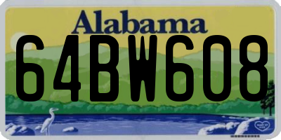 AL license plate 64BW608