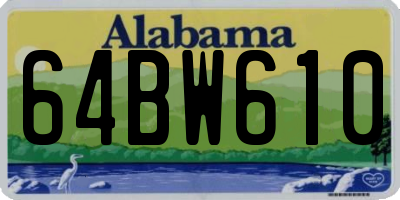 AL license plate 64BW610