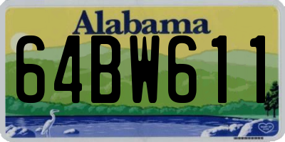 AL license plate 64BW611
