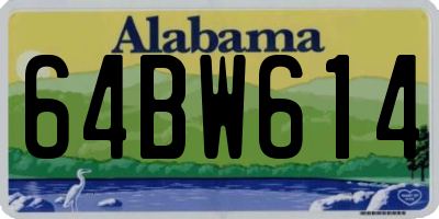 AL license plate 64BW614