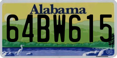 AL license plate 64BW615