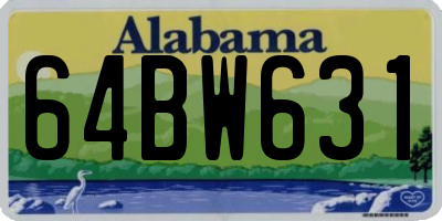 AL license plate 64BW631