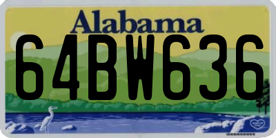 AL license plate 64BW636