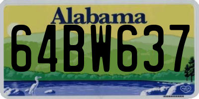 AL license plate 64BW637