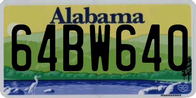 AL license plate 64BW640